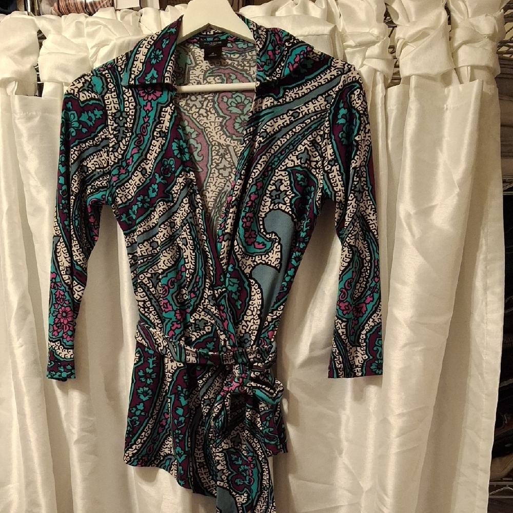 Ann Talor Paisley Print Wrap Top XS 💛💛💛💛